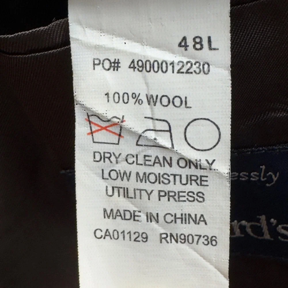 Ralph Lauren Brown Wool‎ Pinstripe Blazer Suit Jacket Classic Fit Sz 48L Read